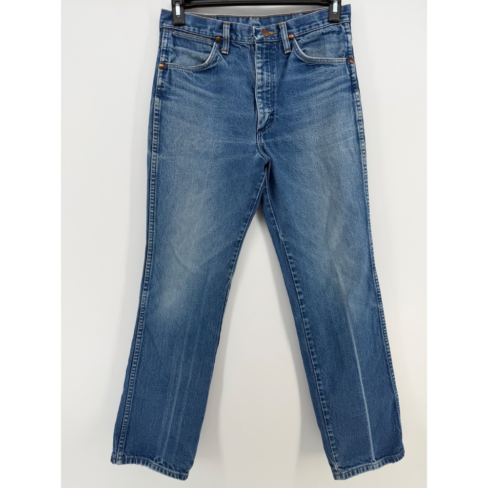 Vintage USA Made Wrangler Jeans 31x30 Straight Leg Western Cowboy Medium‎ Wash